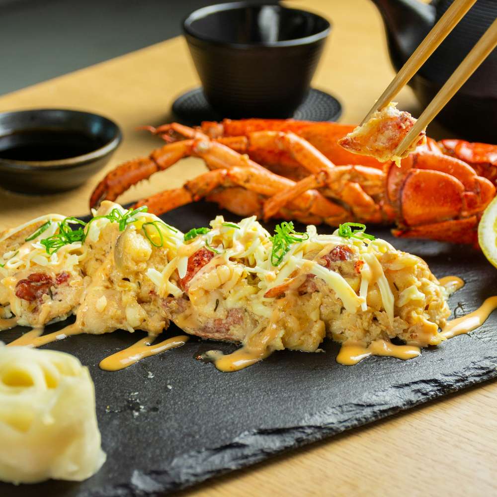 Baked Lobster with Cheese and Cream Sauce