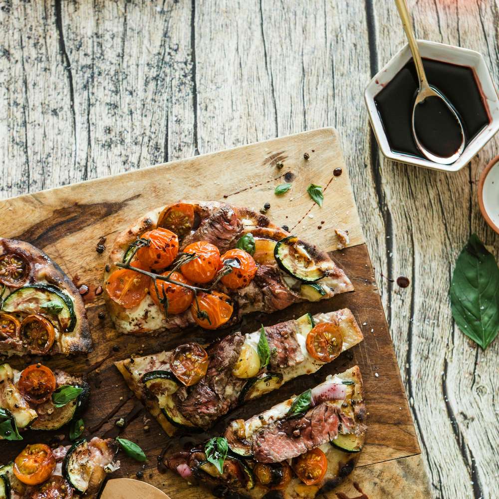 Steak & Roasted Cherry Tomato Pizza