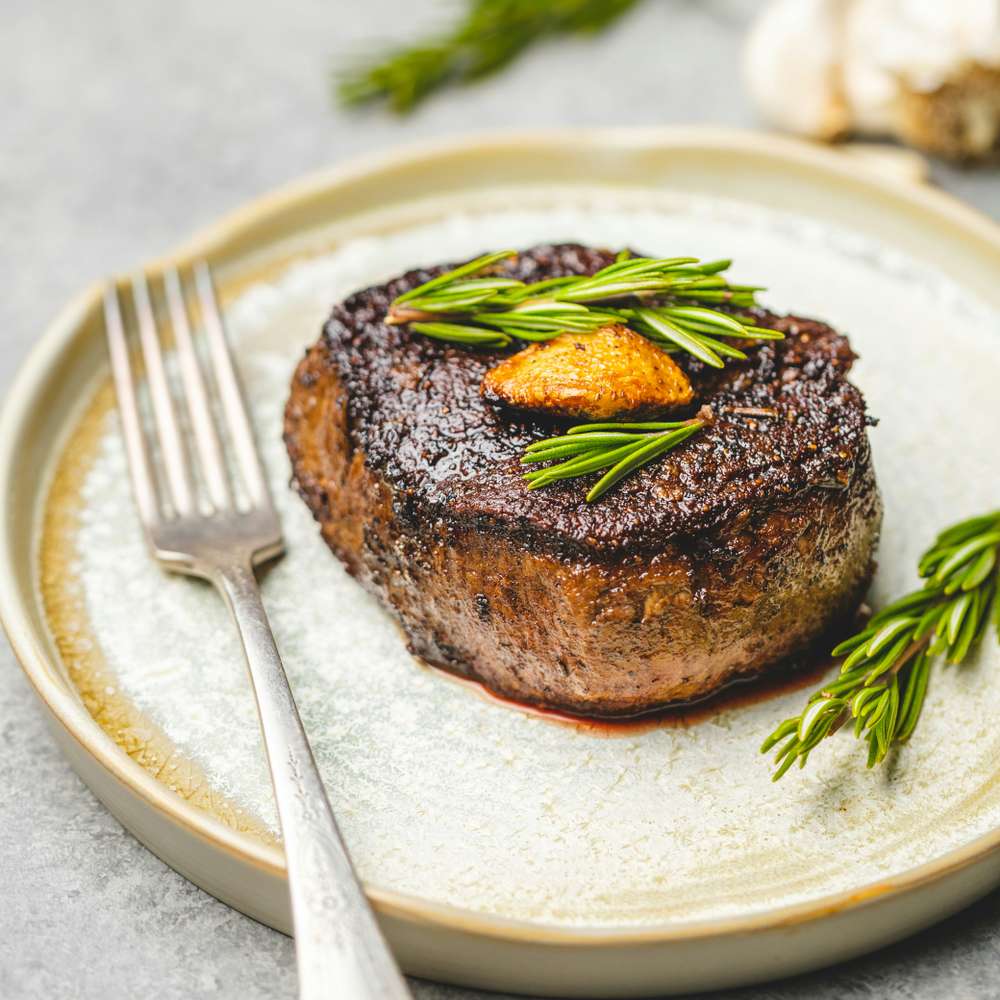 Pan-Seared Filet Mignon with Garlic Butter & Rosemary