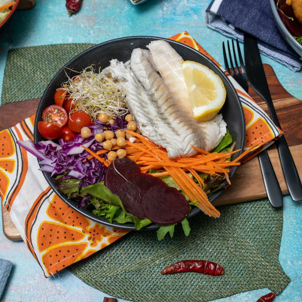 Poached White Fish Salad Bowl