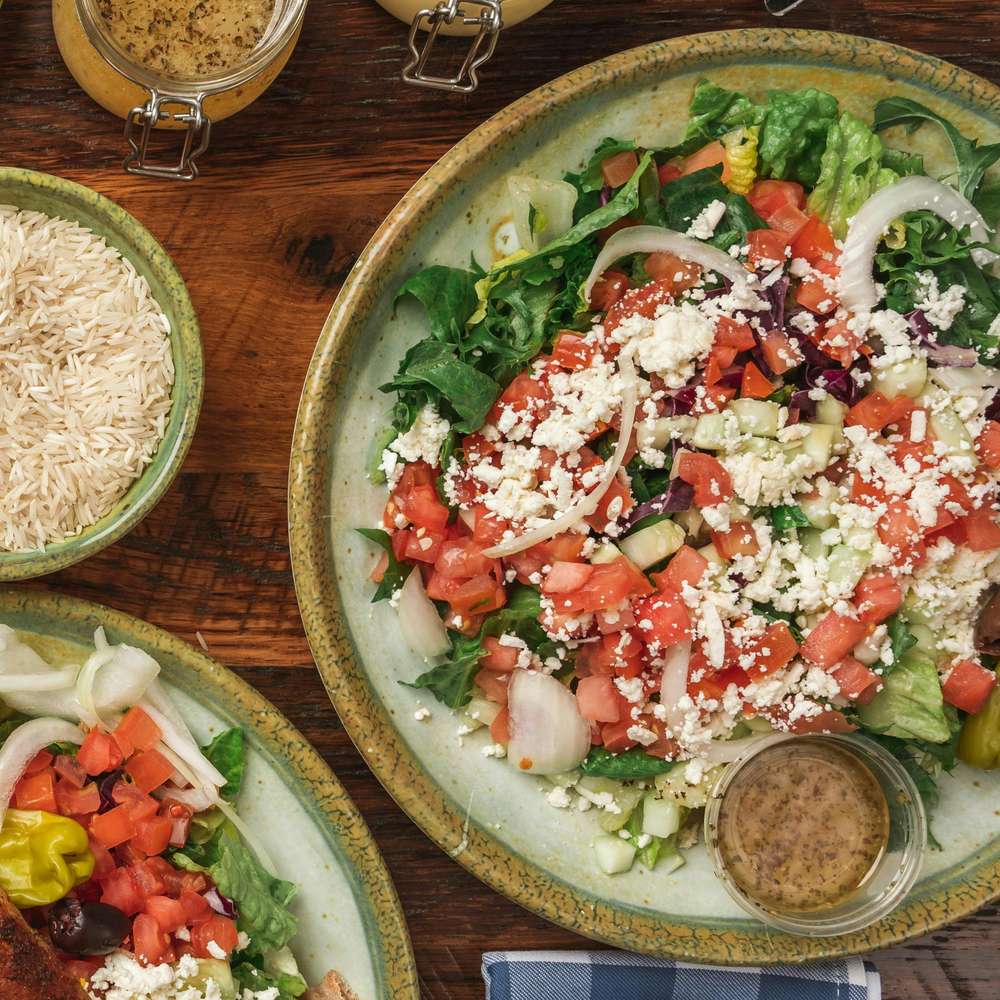 Greek Chopped Salad with Feta & Lemon-Oregano Dressing