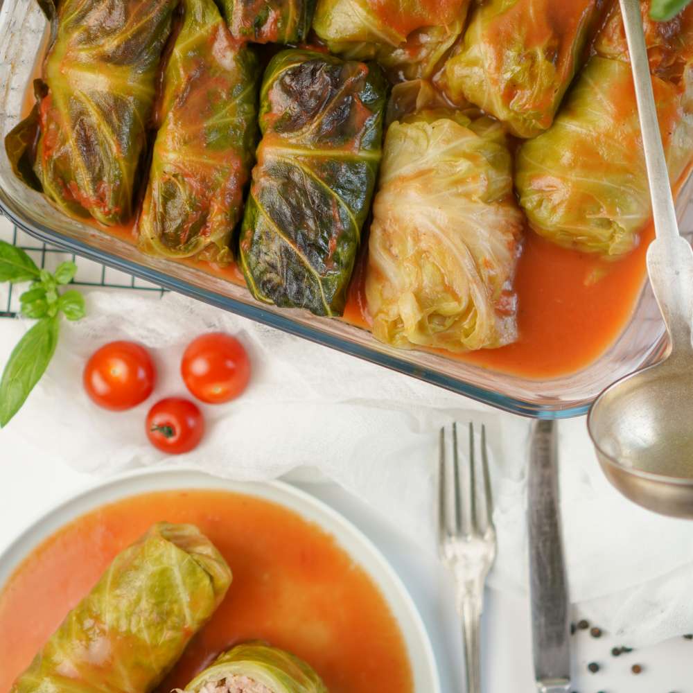Stuffed Cabbage Rolls in Tomato Sauce