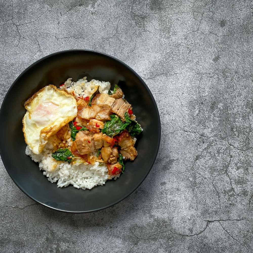 Thai Basil Pork with Crispy Egg
