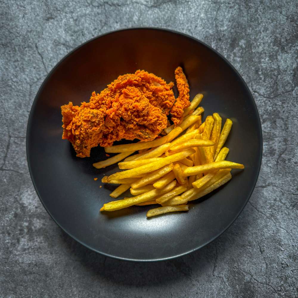 Crispy Fried Chicken with Fries