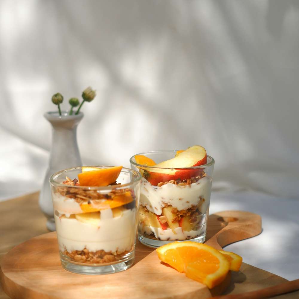 Yogurt Parfait with Granola, Apple & Orange