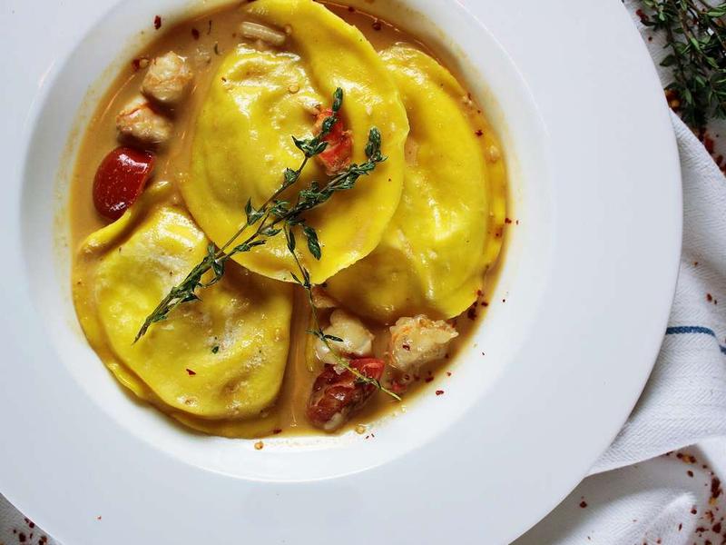 Lobster Ravioli with Butter Sauce