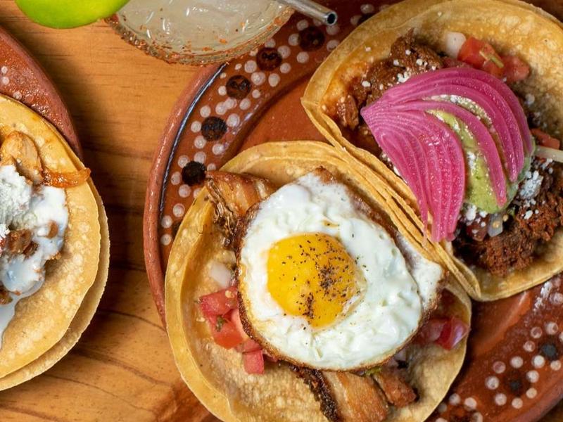 Mexican Breakfast Tacos with Egg, Bacon and Chorizo