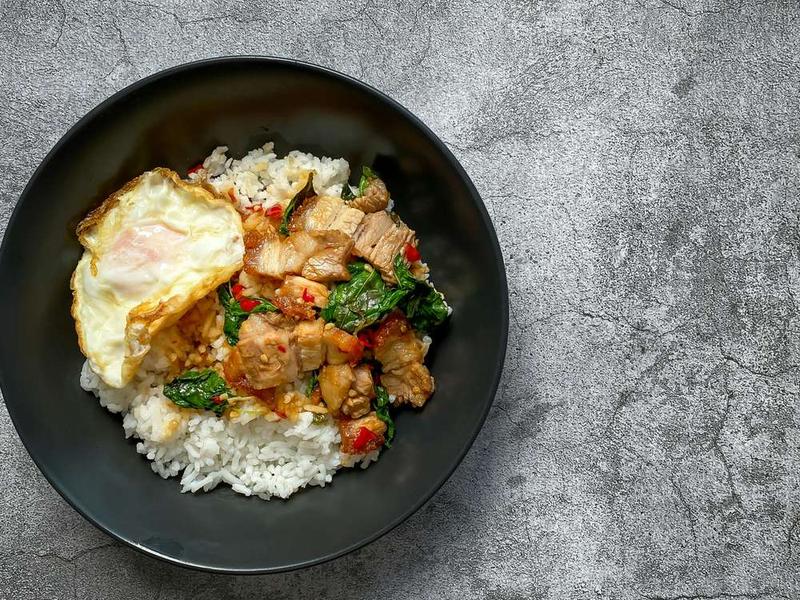 Thai Basil Pork with Crispy Egg